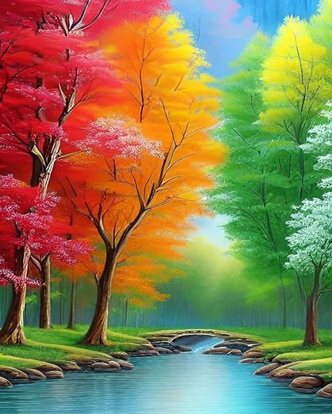 Amazon.com: askkqtx Paint by Number for Adults Canvas,Colourful Tree Paint by Numbers for Adults Beginner,Lakes Acrylic Watercolor Paint by Number,DIY Oil Painting for Home Wall Decor Gifts (16 x 20inch). Paint By Number For Adults, Beautiful Paintings Of Nature, Paint By Number Diy, Diy Oil Painting, New Nature Wallpaper, Painting For Home, Diy Oils, Most Beautiful Gardens, Colorful Trees