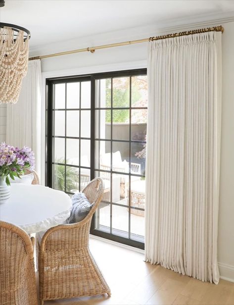 Bedroom Patio Doors, Linen Drapery Panels, Patio Door Curtains, Linen Drapery, Bedroom Patio, Linen Curtain, Patio Door, Drapery Panels, Outdoor Curtains