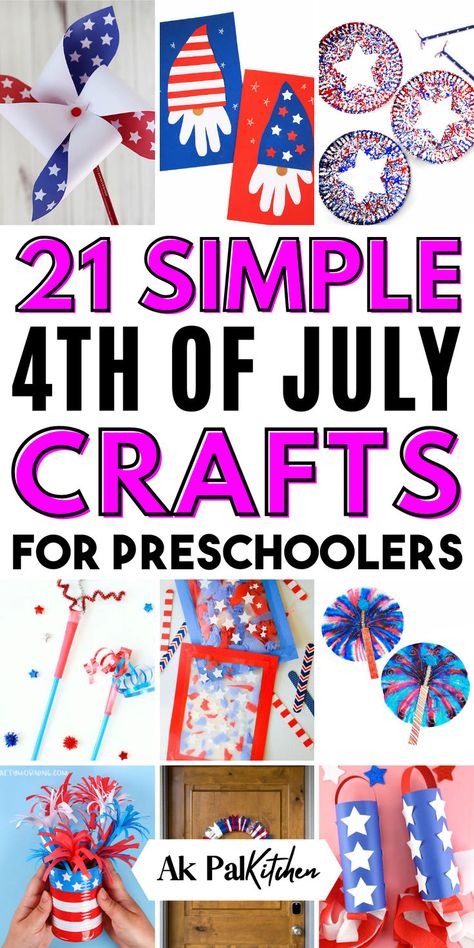 4th of July crafts for preschoolers are fun and easy. Discover easy 4th of July crafts and simple 4th of July art projects for kids. Find patriotic crafts for preschoolers with red, white, and blue themes. Try American flag crafts, handprint 4th of July crafts, and fireworks crafts for toddlers. Enjoy preschool patriotic activities like 4th  of July paper crafts, preschool July 4th decorations, and 4th of July party crafts for preschoolers. These Independence Day crafts for kids are fun to make. Red White And Blue Crafts, Patriotic Crafts For Kids, July Crafts For Kids, Fourth Of July Crafts, 4th Of July Crafts, American Flag Crafts, Flag Crafts, Patriotic Crafts, July Crafts