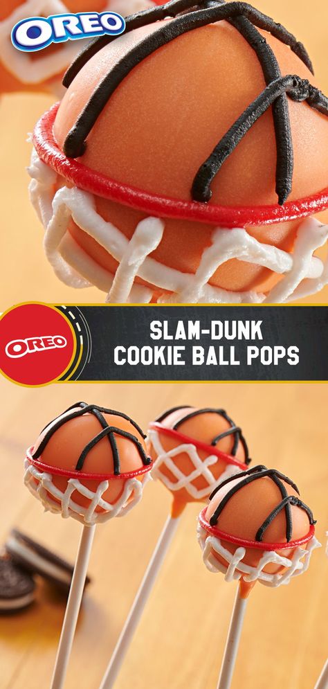 Basketball Cake Pops, Oreo Basketball, Basketball Treats, Ball Cookies, Diy Cake Pops, Basketball Cake, Diy Cupcakes, Orange Candy, Cookie Ball