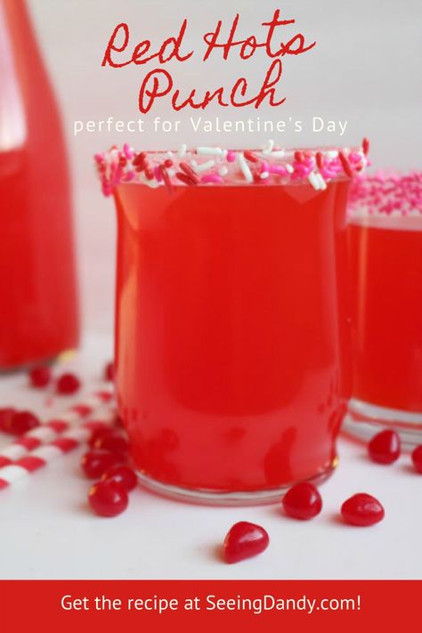 Wedding Shower Punch, Breakfast Punch, Red Hots Candy, Valentine Drinks, Red Punch, Valentines Breakfast, Hot Candy, Champagne Drinks, Punch Drinks