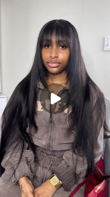 Alasha Hair Artistry🏆 on Instagram: "Closure wig fringe bang X layers  Book your appointment today!  #stlhairstylist #htxhairstylist" Bang Closure Wig, Fringe Wig Black Women, Layered Straight Hair With Bangs, Chinese Bangs, Fringe Wig, Curly Layers, Straight Weave, Fringe Bangs, Birthday Hair