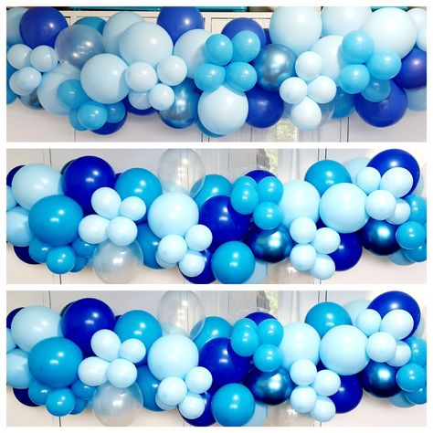 Shades Of Blue Balloon Garland, Blue Balloon, Big Board, School Chalkboard, Party Hacks, Custom Balloons, Blue Party, Blue Balloons, Baby Shower Balloons