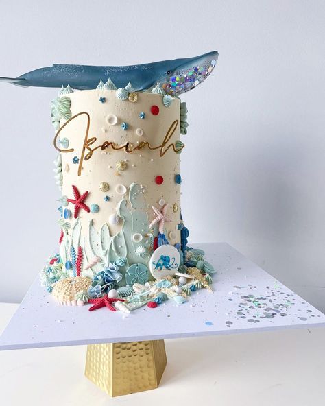 Dive Into 5 Birthday Cake, Under Sea Birthday Cake, Luca Themed Cake, Snail And The Whale Cake, Sea Animal Birthday Cake, Under The Sea Birthday Party Cake, Under The Sea Cake Boy, Sea Theme Birthday Cake, Birthday Cake Ocean