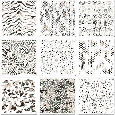 Camo Stencils for Spray Paint, Camouflage Pattern Stencils Templates Reusable Digital Camo Paint Camo Patterns Stencil, Paint Camouflage Pattern, Camo Paint, Camo Stencil, Boat Diy, How To Paint Camo, Paint Stencils, Camo Patterns, Kraf Diy