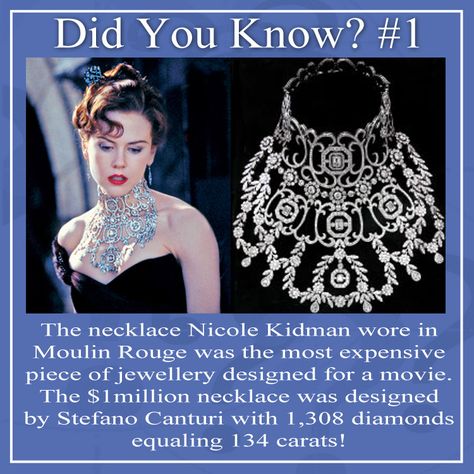 Nicole Kidman's impressive necklace in Moulin Rouge is the most expensive in film history! Film History, Nicole Kidman, Most Expensive, Art History, Diamond Necklace, Jewelry Design, Google Search, Film, History