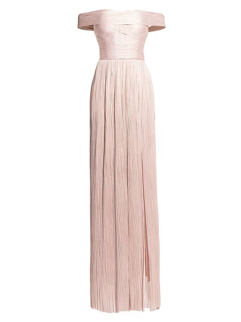 Shop Maria Lucia Hohan Theia Pleated Silk Gown | Saks Fifth Avenue Theia Bridal, Maria Lucia Hohan, Winter Formal Dresses, Silk Tulle, Corset Bodice, Winter Formal, Silk Gown, Pleated Fabric, Cream Roses