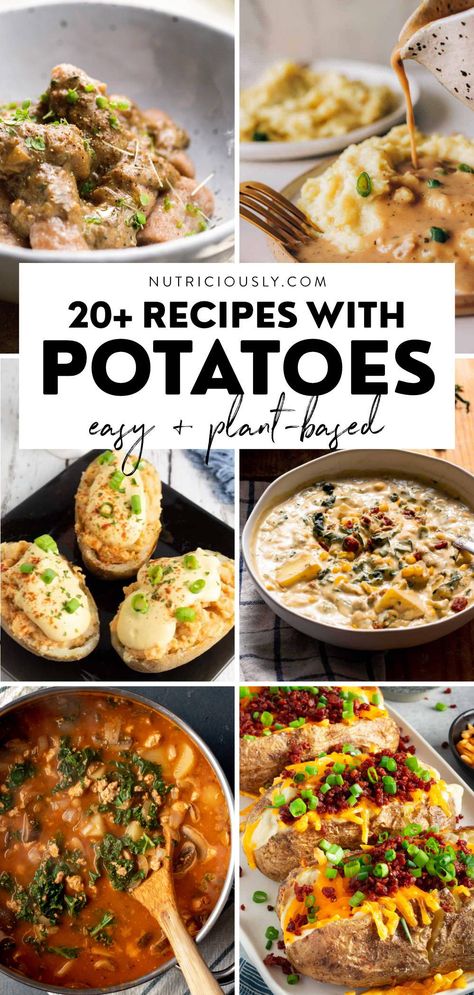 Plant Based Baked Potato, Vegetarian Meal With Potatoes, Potato Based Recipes, Vegetarian Dinner With Potatoes, Potato Main Dish Recipes Vegetarian, Wfpb Potato Recipes, Vegan Russet Potato Recipes, Vegetarian Potato Dinner, Plant Based Potato Recipes