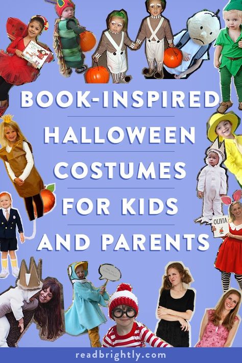 Whether you’re looking for a Halloween costume for yourself, your elementary schooler, or your baby, there’s something great for every book lover here. #Halloween #Costumes #KidLit 1st Grade Character Costumes, Childrens Book Halloween Costume, Elementary School Halloween Costumes, Nursery Rhymes Halloween Costumes, Boys Storybook Character Costumes, Literacy Costumes Book Characters, Nursery Rhyme Halloween Costumes, Nursery Rythmes Costumes, Halloween Book Costumes