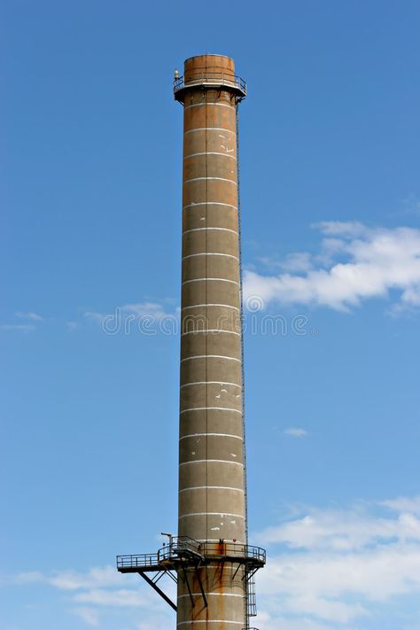 Industrial chimney. An industrial chimney / smokestack from an oil refinery , #Affiliate, #industrial, #chimney, #Industrial, #refinery, #oil #ad Factory Chimney, Oil Refinery, Industrial Revolution, Blender 3d, Stock Photography Free, Pollution, Art Boards, Stock Images, Social Media