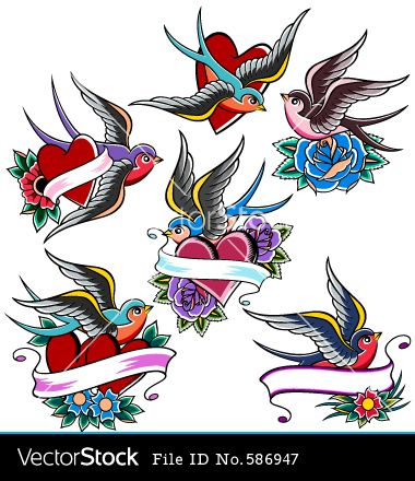 vintage swallow tattoo - Google Search