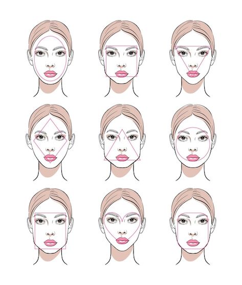 Vector different female face shapes. vec... | Premium Vector #Freepik #vector #face-shape #girl-eyes #girl-head #woman-head Female Face Shapes, Face Shapes Drawing, Shapes Drawing, Foot Henna, Shapes Vector, Fashion Illustrations Techniques, Drawing Heads, Face Illustration, Female Face