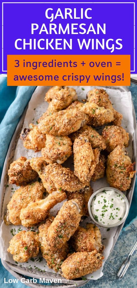 Hobbit Pantry, Baked Garlic Parmesan Chicken Wings, Parmesan Chicken Wings Baked, Keto Wings, Chicken Wings Baked, Keto Chicken Wings, Baked Garlic Parmesan Chicken, Parmesan Wings, Wings Chicken