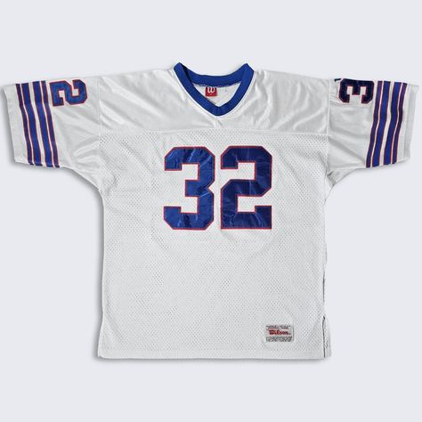 Buffalo Bills Vintage 80s OJ Simpson Wilson Football Jersey Fully Stitched on Patches Authentic NFL Uniform Shirt Very Rare Collectors Item Made in USA In Excellent Vintage Condition No Holes or Stains Fits Like Size Men's 2XL ( XXL ) PLEASE DOUBLE CHECK YOUR MEASUREMENTS Measurements: Length: 32 in Pit to pit: 25 in FREE AND FAST SHIPPING IN THE USA Vintage Mens Clothes, Wilson Football, Nfl Uniforms, Oj Simpson, Dr Wardrobe, Vintage Football Shirts, Sports Jerseys, Uniform Shirt, American Boy