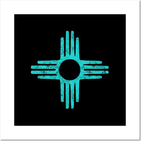 This design features a Zia symbol in the center, surrounded by a turquoise background. The Zia symbol is a traditional symbol of the Zia Pueblo people of New Mexico, and is often used to represent the sun, four directions, and the circle of life. -- Choose from our vast selection of art prints and posters to match with your desired size to make the perfect print or poster. Pick your favorite: Movies, TV Shows, Art, and so much more! Available in mini, small, medium, large, and extra-large depend Zia Symbol, Turquoise Wall, Turquoise Walls, Design Tshirts, The Circle Of Life, Four Directions, Turquoise Background, Symbol Design, Circle Of Life