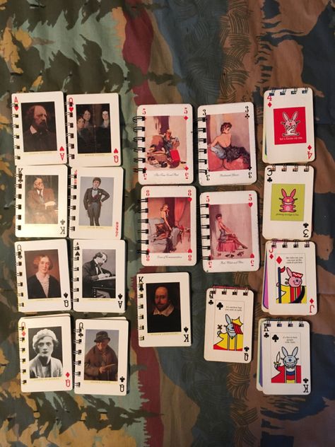 Deck Of Cards Room Decor, Customized Deck Of Cards, Diy Photo Playing Cards, Deck Of Cards Art Ideas, Deck Of Cards Diy, Diy Deck Of Cards, Paint On Playing Cards, Painted Cards Deck, Deck Of Cards Aesthetic