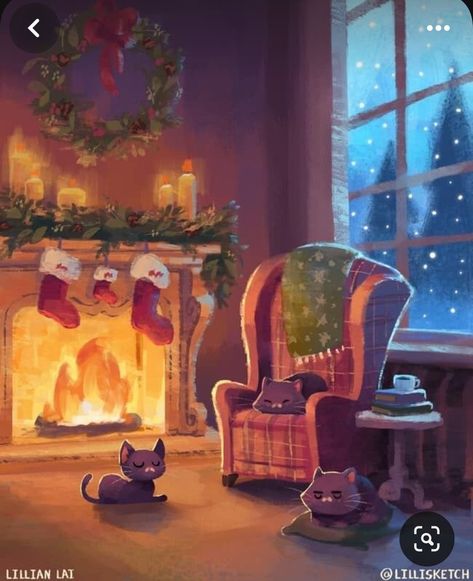 Christmas Illustrations, Christmas Tale, Winter Illustration, Cozy Ambiance, Christmas Fireplace, Christmas Drawing, Winter Art, Noel Christmas, Christmas Mood