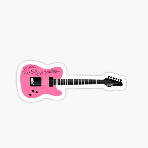 Machine Gun Kelly Guitar Gifts & Merchandise | Redbubble Mgk Guitar, Mgk Tattoos, Tickets To My Downfall, Cake Machine, Guitar Drawing, Hand And Finger Tattoos, Sticker Design Inspiration, Guitar Stickers, Preppy Stickers