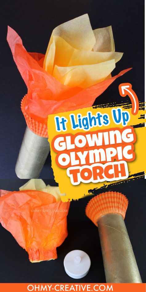 Get ready to ignite the Olympic spirit with this DIY Olympic Torch craft! Perfect for sports enthusiasts, event decorations, or school projects. Follow our step-by-step guide to create your own symbol of unity and athleticism. Let the flame burn bright with light up Olympic torch! #DIYCraft #OlympicTorch #SportsCraft #CreativeProject Diy Olympic Torch Craft, Vbs Olympics Theme Crafts, Olympic Torch Craft Preschool, How To Make An Olympic Torch, Olympic Vbs Theme, Olympic Vbs Crafts, 2024 Olympics For Kids, Olympic Opening Ceremony, Olympic Torch Craft For Kids