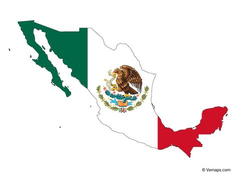 Flag Map of Mexico | Free Vector Maps Mexican Map Tattoo, Mexico Map Illustration, Mexico Drawing, Different Country Flags, Map Of Mexico, El Salvador Flag, Presentation Ideas For School, Mexico Country, Mexico Map