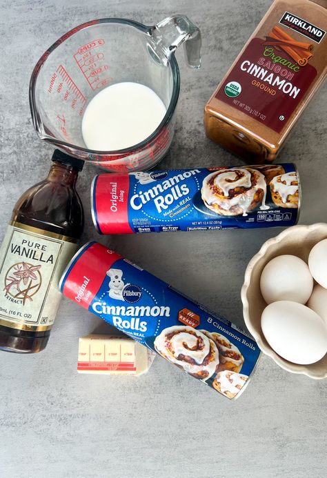 Pillsbury Cinnamon Rolls Casserole with Icing - Be Well Table Cinnamon Rolls Casserole, Pillsbury Cinnamon Roll Recipes, Saigon Cinnamon, Pillsbury Cinnamon Rolls, Cinnamon Roll French Toast, Cinnamon Roll Casserole, Cinnamon Roll Dough, Best Oven, Balanced Breakfast