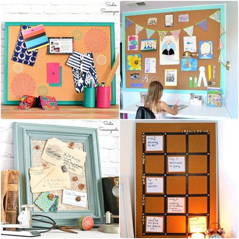 25 DIY Cork Board Ideas You Can Make Your Own Small Cork Board Ideas, Corkboard Ideas For Pictures, How To Decorate A Cork Board, Cork Board Decorating Ideas, Decorate Cork Board, Diy Cork Board Ideas, Pod Office, Painted Cork Board, Cork Board Ideas