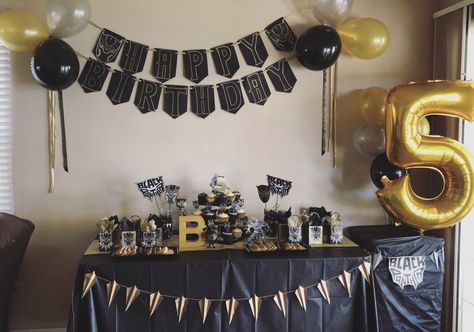 Black Panther Birthday Party Black Adam Birthday Party, Black Panther Birthday Party Ideas, Black Panther Birthday Party, Black Panther Birthday, Avenger Birthday Party, 5th Birthday Party Ideas, Avengers Birthday, Black Panther Party, Black Panthers