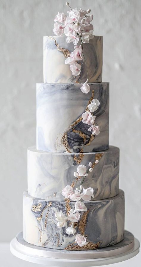 Cakes Elegant, Cake Style, Pretty Wedding Cakes, Wedding Cakes Elegant, Wedding Cake Pictures, Dream Wedding Cake, Marble Wedding, Wedding Unique, Amazing Wedding Cakes