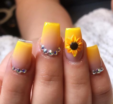 Western Nails, Sunflower Nails, Tie Dye Nails, Classy Acrylic Nails, Uñas Acrilicas, Short Acrylic Nails Designs, Birthday Nails, Coffin Nails Designs, Fall Nail Designs