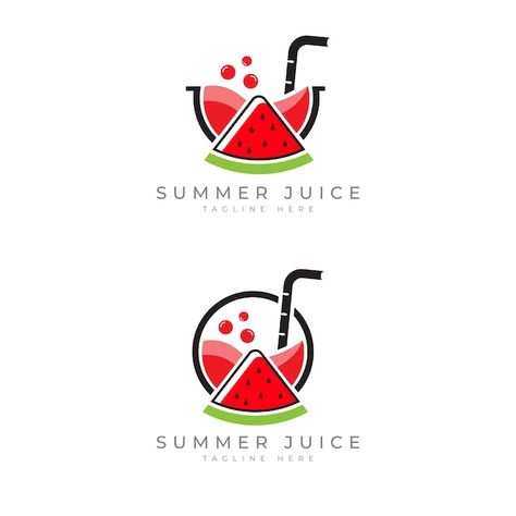 Hybrid Logo Design, Watermelon Logo Design, Juice Shop Logo, Juice Logo Design Ideas, Drink Logo Design Ideas, Juice Logo Design, Watermelon Logo, Tailor Logo Design, Eco Logo Design