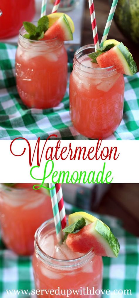 Watermelon Lemonade Recipe, Ice Tee, Easy Supper Recipes, Watermelon Festival, Watermelon Punch, Flavored Lemonade, Water Detox, Pineapple Lemonade, Mix Drinks