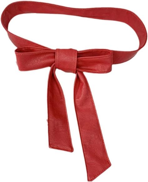 QIANXISUN Women's Pure Soft Leather Waist Belt Bow Tie-Closure Wrap Around Corset Boho for Dresses (Red) at Amazon Women’s Clothing store Belt Bow, Dresses Beige, Leather Waist Belt, Wrap Belt, Branded Belts, Dresses Red, Amazon Women, Waist Belt, Calgary