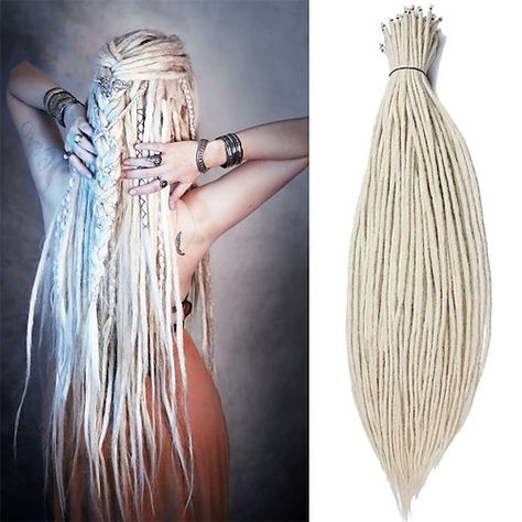 Dreads Extensions, Blonde Dreadlocks, Frosted Hair, Fake Dreads, Crochet Dreads, Reggae Style, Dread Extensions, Boho Festival Fashion, Dreadlock Extensions