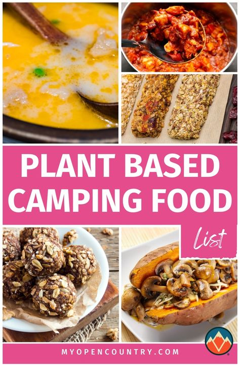 Heading out for a camping trip? Check out our ultimate plant-based camping food list, tailored for easy preparation and storage without a fridge. This list includes healthy vegan, make-ahead options for breakfast, lunch, dinner, and snacks that are perfect for any outdoor excursion. Whether you're looking for cold dishes for warm days or hearty meals for chilly evenings, this list has something for every camper. Vegetarian Camping Recipes, Vegan Camping Food, Vegetarian Camping, Camping Meal Planning, Camping Food List, Healthy Camping Food, Camping Menu, Best Camping Meals, Camping Breakfast