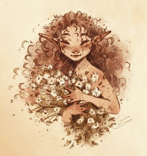 #art #flowers #laveragrace #watercolour #aesthetic #cottagecore #painting Flower Nymph, Cottagecore Drawing, Faery Art, Aesthetic Fairy, Cottagecore Art, Fairy Drawings, Pixie Hollow, Art Fantaisiste, Flowers In Her Hair