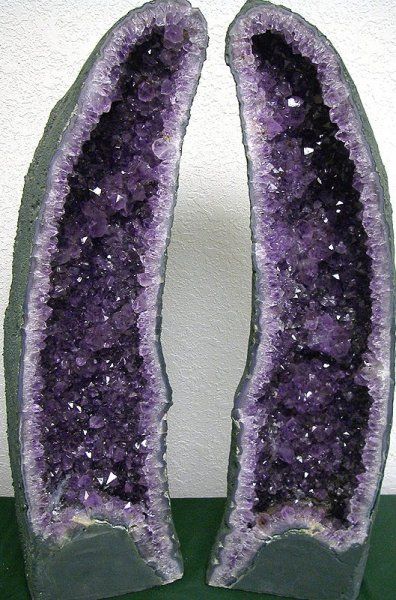 Amethyst Cathedrals for my twin sister and I Amethyst Cathedral, Amethyst Crystals, Pretty Rocks, Crystals For Sale, Crystal Geode, Rich Purple, Beautiful Rocks, Amethyst Geode, Purple Crystal