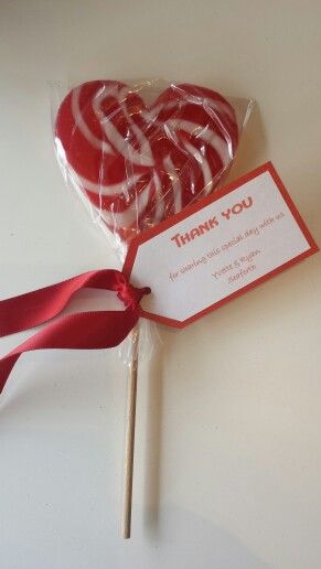 Say thank you to your guests with a giant love heart lollipop as a bonbonniere Heart Lollipop, Lollipop, Wedding Invitations, Thank You, Lingerie