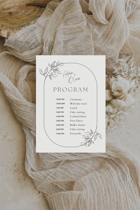 Wedding Timeline Sign, Itinerary Wedding, Wedding Itinerary Template, Wedding Timeline Template, Program Wedding, Timeline Template, Wedding Itinerary, Bridal Hair Buns, Itinerary Template