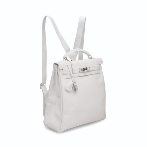 White Luxury Bag, Hermes Kelly Ado, Mochila Chanel, Hermes Backpack, Tas Gucci, Tas Hermes, White Leather Bag, Designer School Bags, Hermes Kelly Bag