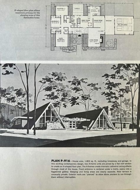 Mid Century Modern Mansion, Historic House Plans, Roof Section, Rectangle House, Modernism Architecture, Mansion Plans, Vintage Floor Plans, Mansion Floor Plans, Adobe House