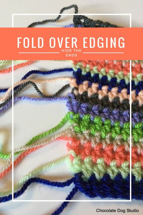 A great crochet border that helps you hide all of the ends from crochet blankets that have lots of color changes in them. This way you don't have to weave in all the ends. Afgan Crochet Edge, Weaving In Ends Crochet, Crochet Ending Border, Easy Crochet Borders, Crochet Blanket Borders, Crochet Edging And Borders, Random Crochet, Blanket Edging, Crochet Blanket Colors