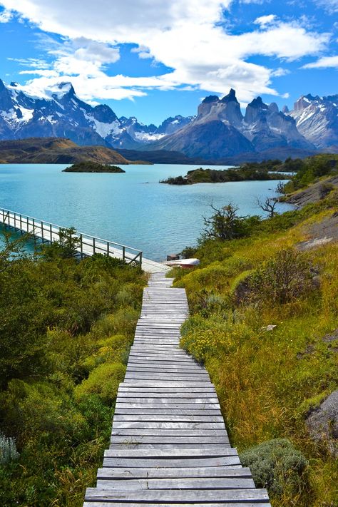 Patagonia, Chile - Torres del Paine National Park and explora Patagonia's Hotel Salto Chico combine for a posh Patagonia experience. No camping required. #travel #patagonia #chile Torres Del Paine National Park, Patagonia Chile, Chile Travel, Halong Bay, Destination Voyage, Beautiful Places In The World, Walkway, Most Beautiful Places, Scuba Diving