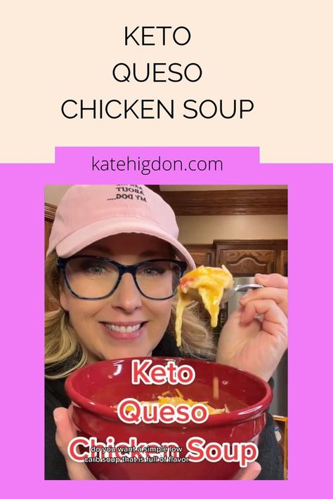 This simple Keto dinner recipe was amazing! You are gonna wanna save it for sure! I love Instant Pot recipes and even better when it's low carb and fits my lifestyle! #ketomeal #instantpotrecipes #ketodinner #lowcarbdinner #lowcarbrecipes Chicken Soup Instant Pot, Kate Higdon, Keto Queso, Queso Chicken, Soup Instant Pot, Low Carb Soup Recipes, Low Carb Diets, Keto Soup, Low Carb Soup