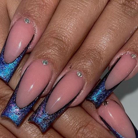 ‎𝜗ৎᡣ𐭩 Ashley ᡣ𐭩𝜗ৎ ┊Utah top 30 nail tech🏆‎ on Instagram: "Obsessed w/ these cateye frenchies 🌌✨🤩 •January books open link in bio 📲💅🏼 •cateye gel polish shade #C36 from @shopriyaproducts @riyathai87  • • #acrylicnails #utahnails #utahnailtech #oremnails #provonails #pleasantgrovenails #801nails #slcnails #nailart #nailinspo #naildesign #blingnails  #velvetnails #cateyenails #frenchtipnails #valentinesnails #cutenails #springnails #trendynails #glitternails #longnails #nailpro  #explorepage #blingdbyashley" Cateye Nailart French Tip, Acrylic Nail Painting Ideas, Cateye French Nails, Cateye French Tip Nail, Cat Eye Nails French Tip, Acrylic Nail Painting, Cat Eye French Tip Nails, Cateye Nailart, Cat Eye French Tip