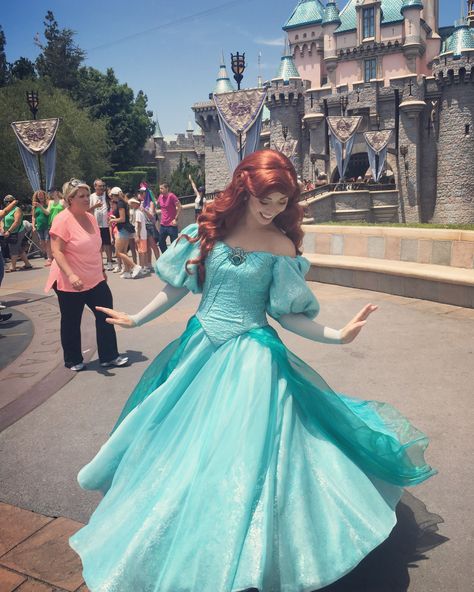 Ariel at Disneyland Ariel Disneyland, Teal Gown, Sundress Outfit, Little Mermaid Costume, Mermaid Costume, Teal Dress, Disney Dresses, Disney Princesses, Costume Design