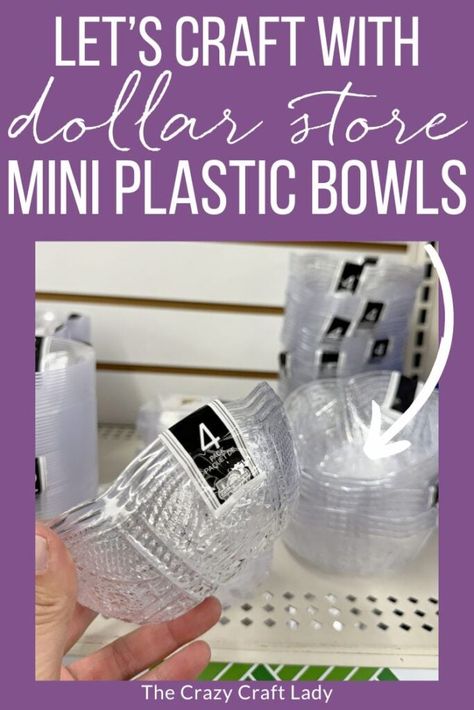 lets craft with dollar store mini plastic bowls Rustoleum Chalk Paint Colours, Stickers To Make, Clear Plastic Plates, Crystal Dishes, Mod Podge Crafts, Diy Bowl, Dollar Store Diy Projects, Party Supply Store, Diy Jar Crafts