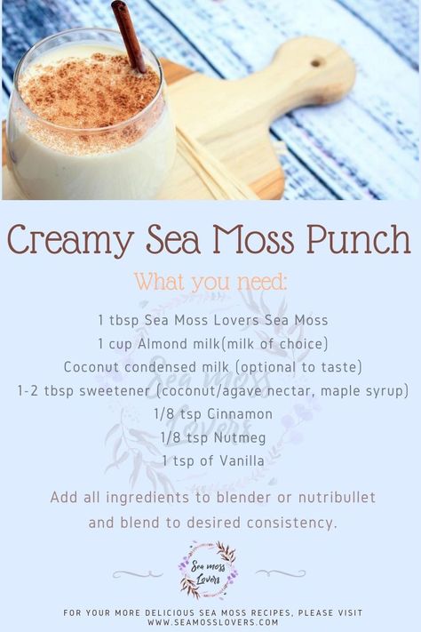 Soaking Sea Moss, Seamoss Drinks, Seamoss Recipes, Sea Moss Recipes, Irish Moss Recipes, Aip Drinks, Simple Smoothies, Drinks Homemade, Seamoss Gel