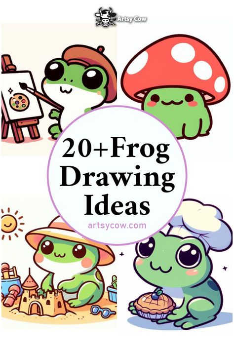 Are you struggling to find at least 20 easy frog drawing ideas that capture the whimsical charm of cute frogs? With our simple and fun sketches, you'll have plenty of inspiration to create your own adorable frog art. Visit our site for a unique twist on frog drawing styles, and you'll find yourself inspired by fresh ideas. Don’t forget to pin this for quick access to creativity when you need it most! Funny Creatures Drawing, How To Draw A Frog, Cartoon Frog Drawing, Frog In Hat, Frog Drawing Sketches, Frog Prince Art, Frogs In Hats, Easy Frog Drawing, Frog Drawing Ideas