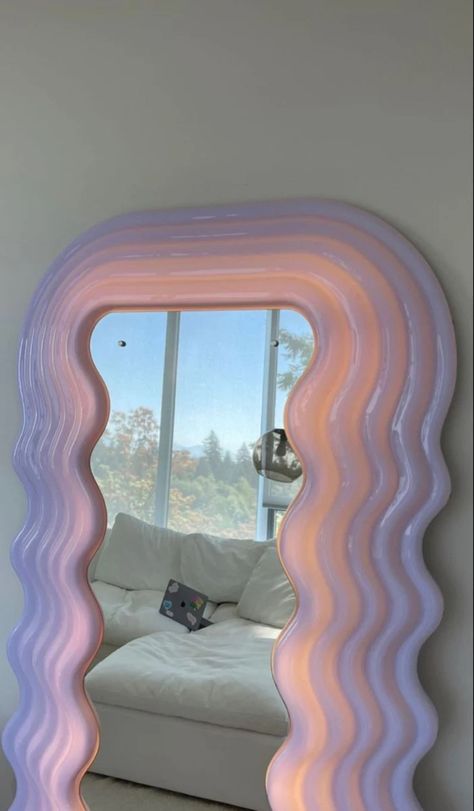 Ultrafragola Mirror, Wave Mirror, Wavy Mirror, Pinterest Room Decor, Dreamy Room, Dream Apartment, Room Makeover Inspiration, Cute Room Decor, Room Inspiration Bedroom