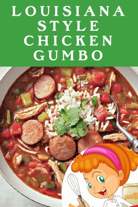 Louisiana style chicken gumbo Chicken Gumbo Recipe Louisiana, Gumbo Recipe Louisiana, Chicken Gumbo Recipe, Traditional Gumbo, Louisiana Chicken, Okra And Tomatoes, Gumbo Soup, Chicken Gumbo, Louisiana Style